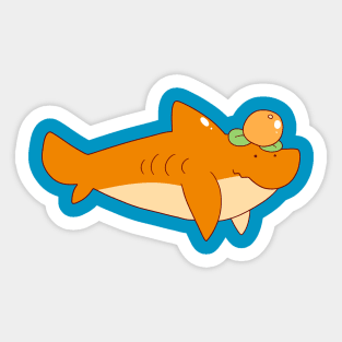 Orange Fruit Shark Sticker